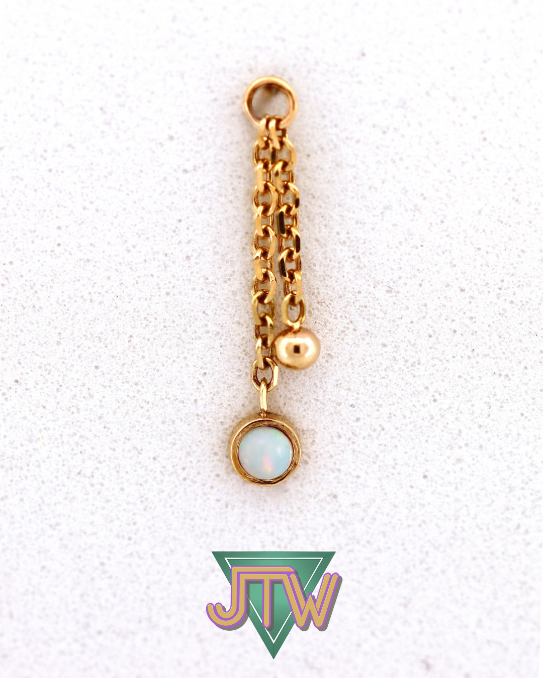 One-Off Charm with White Opal and YG Bead