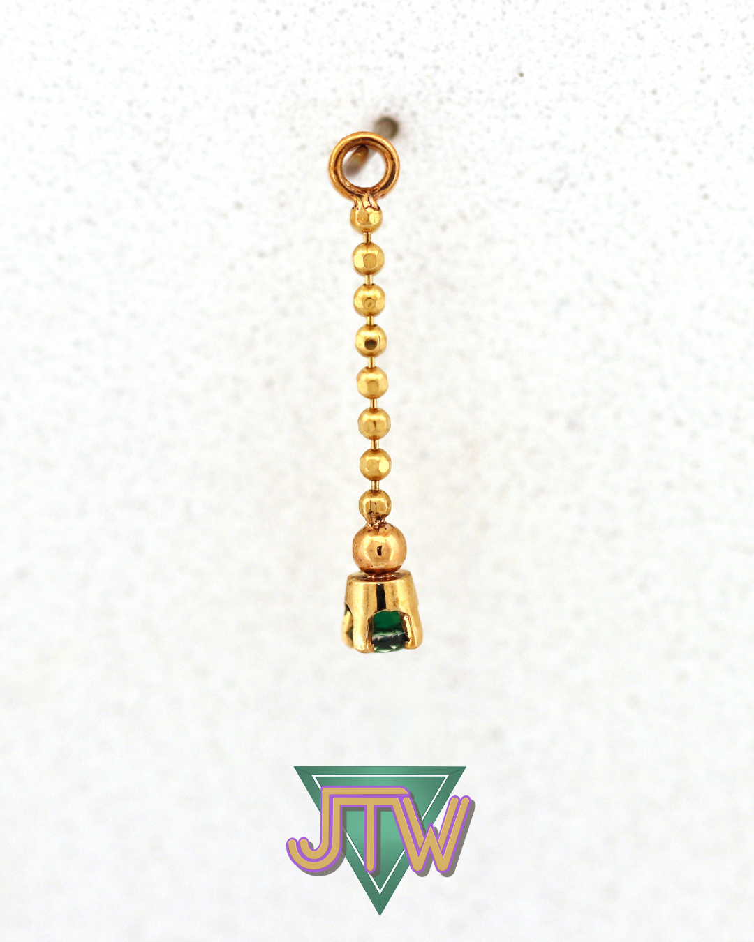 One-Off Charm with 2mm Prong Emerald