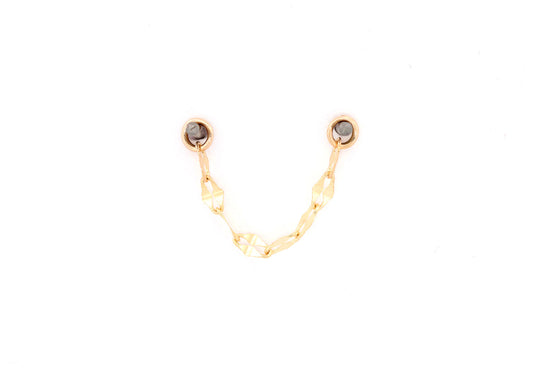 14K Yellow Gold Dapped Oval Chain