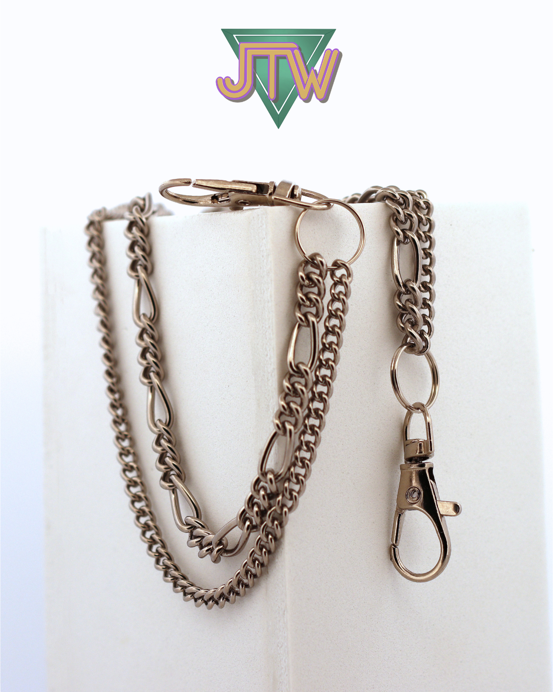 Titanium Wallet Chain - Figaro Chain