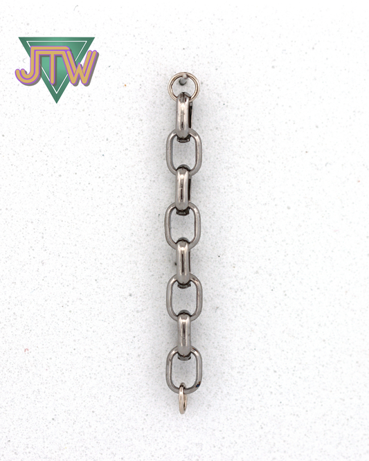Titanium Half Round Oval Chain - 4mm