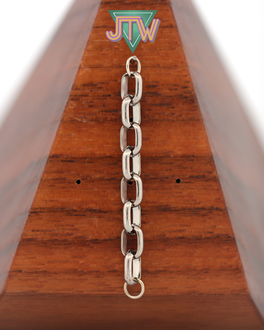 Titanium Half Round Oval Chain - 4mm