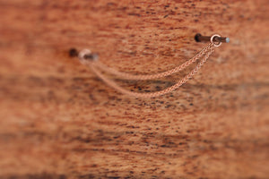 14K Rose Gold 0.8mm Wheat Chain