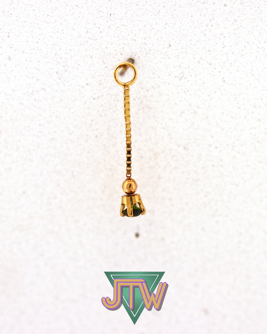 One-Off Box Chain Charm with Emerald Prong