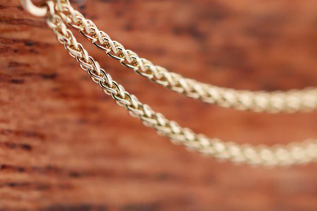 14K Yellow Gold 0.8mm Round Wheat Chain