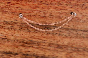 14K Rose Gold 0.8mm Wheat Chain