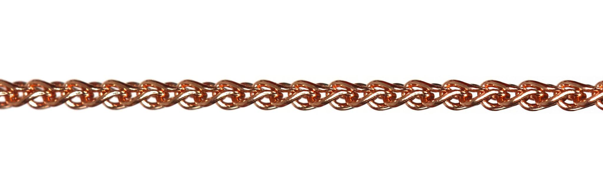 14K Rose Gold 0.8mm Wheat Chain