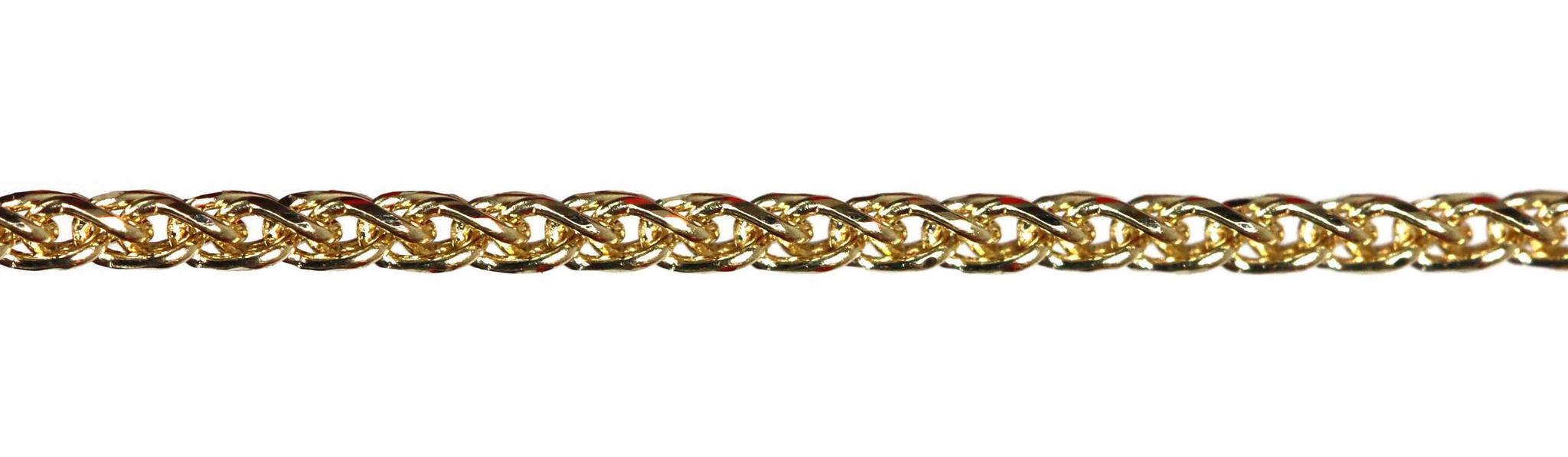 14K Yellow Gold 0.8mm Round Wheat Chain